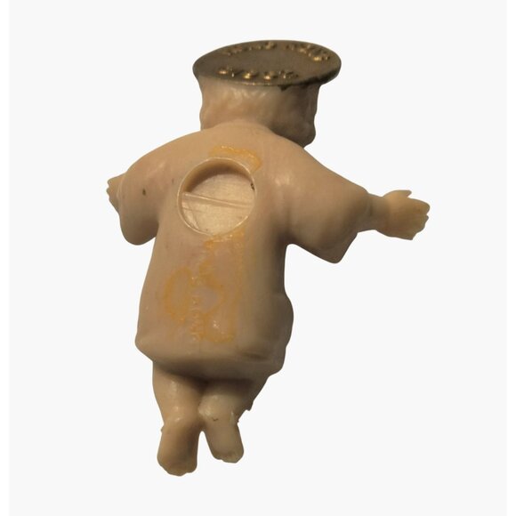 Vintage Baby Jesus Figurine Gold Tone Halo Manger Nativity Replacement - Picture 6 of 6